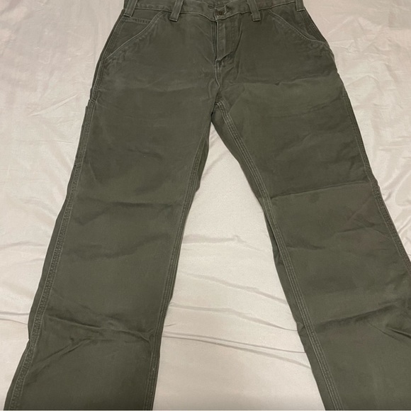 Carhartt Carpenter Pants in an Olive/Grey - Picture 2 of 3